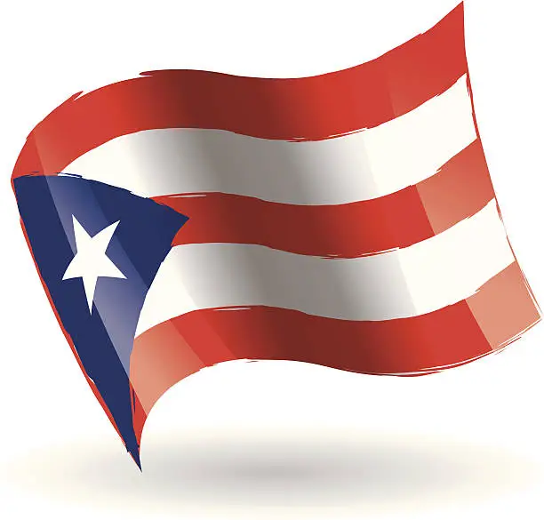 Vector illustration of Puerto Rico Flag Waving