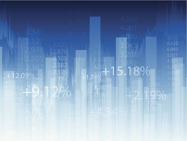 börse chart - nasdaq exchange rate moving up striped stock-grafiken, -clipart, -cartoons und -symbole