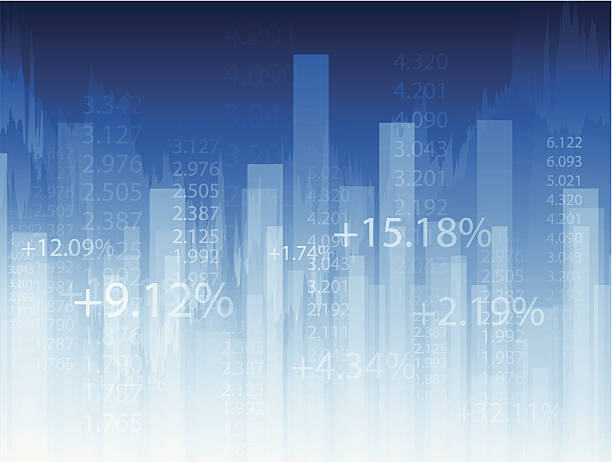 ilustrações de stock, clip art, desenhos animados e ícones de gráfico de bolsa de valores - investment finance frequency blue