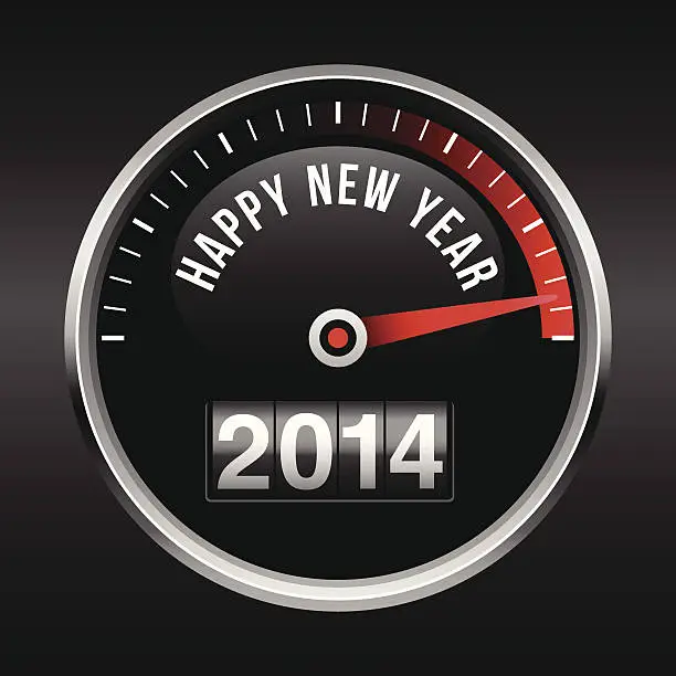 Vector illustration of Happy New Year 2014 Dashboard Background