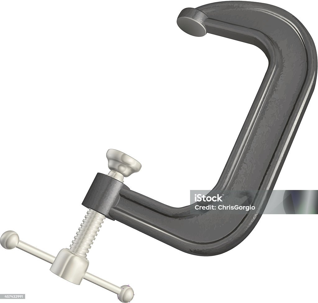 Metal C or G clamp An illustration of a metal C or G clamp tool C-clamp stock vector