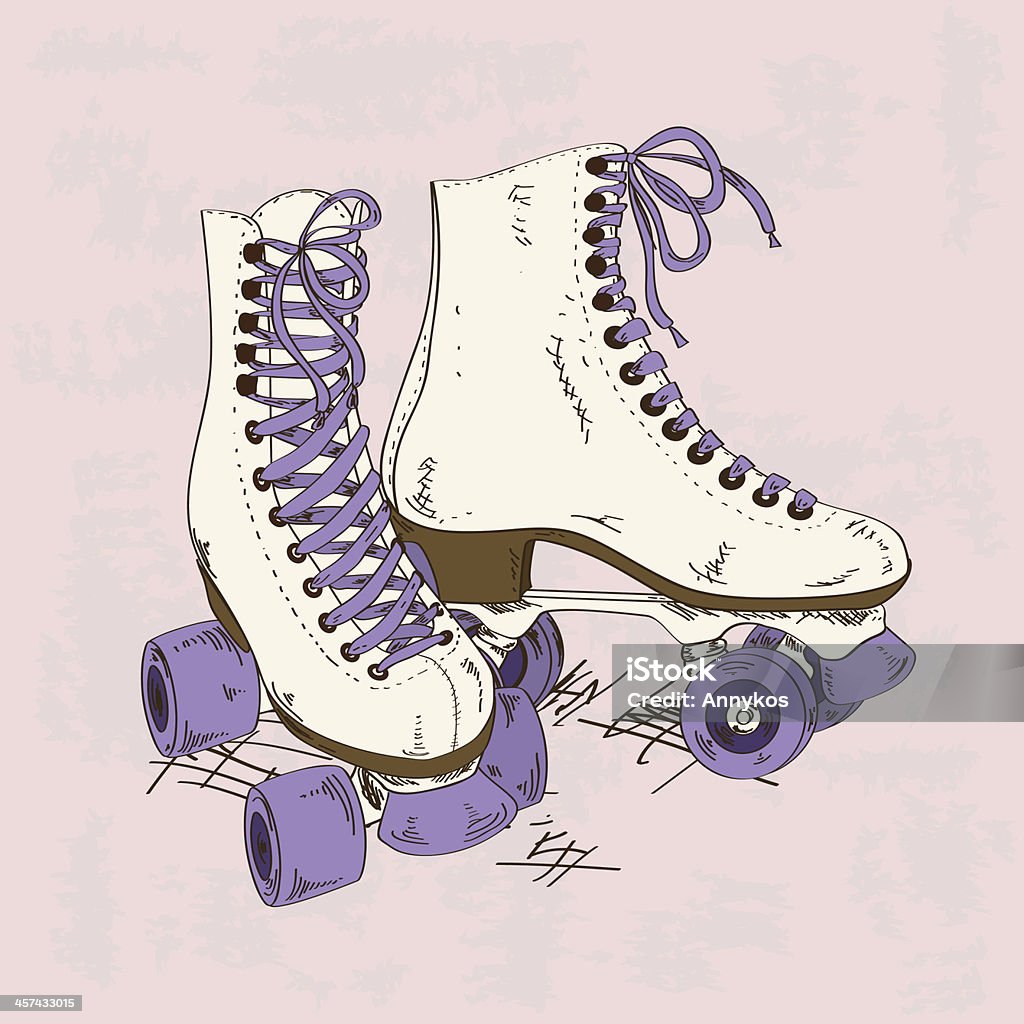 Illustration mit retro deinen Inlineskates - Lizenzfrei Rollschuh Vektorgrafik