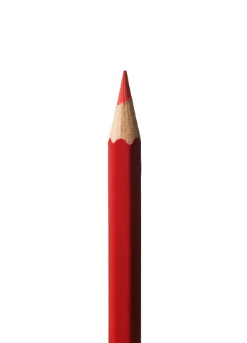 Red pencil isolated on white background