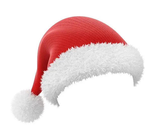 santa hat, isolated on white background with a workpath