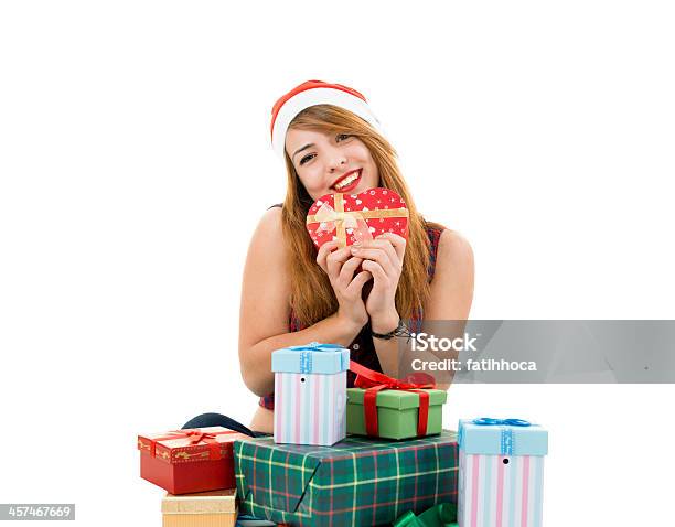 Foto de Adolescente Feliz E Presente De Natal e mais fotos de stock de 20 Anos - 20 Anos, Adulto, Assistindo