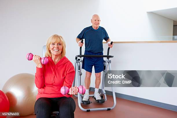 Senior People Exercising In The Gym Stock Photo - Download Image Now - 60-69 Years, 70-79 Years, Active Lifestyle