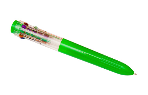 Multi color pen isolated on the white background