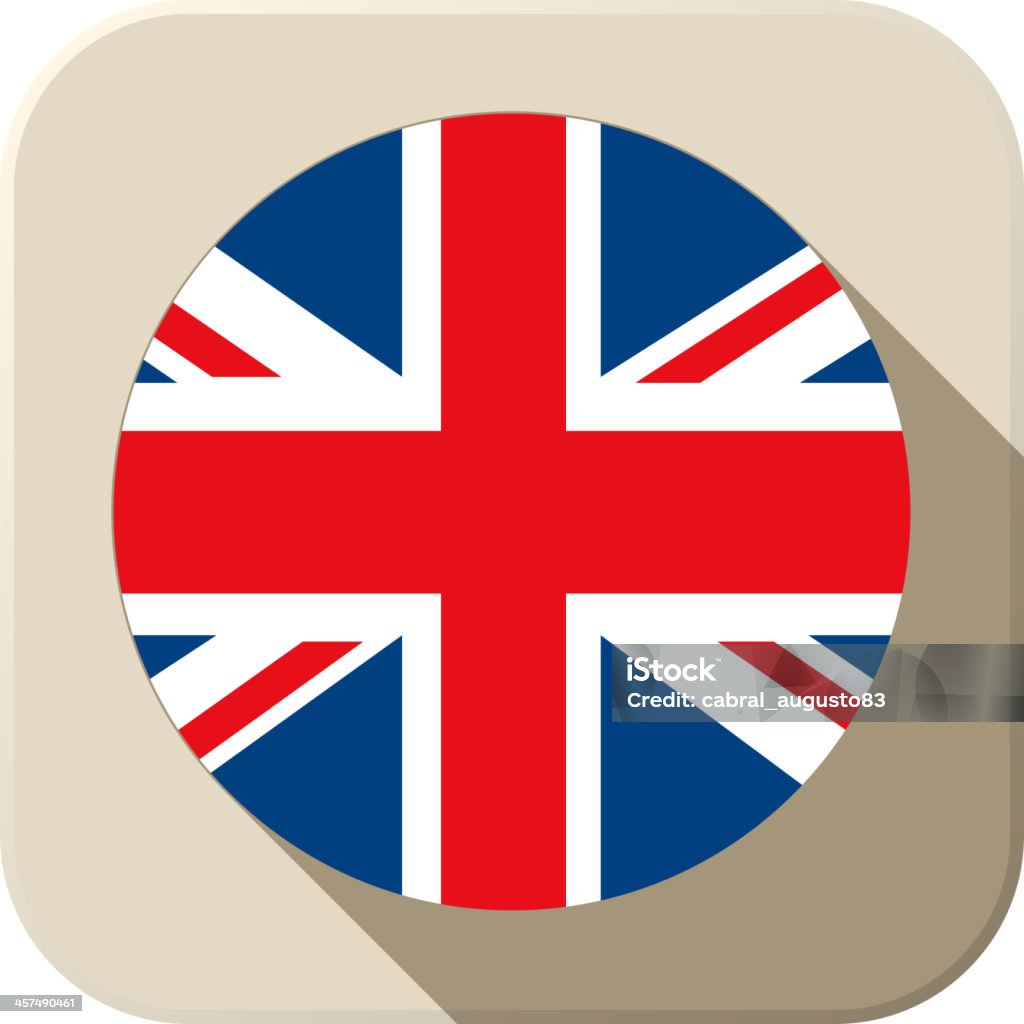 Reino Unido bandera, botón del icono moderno - arte vectorial de Aplicación para móviles libre de derechos