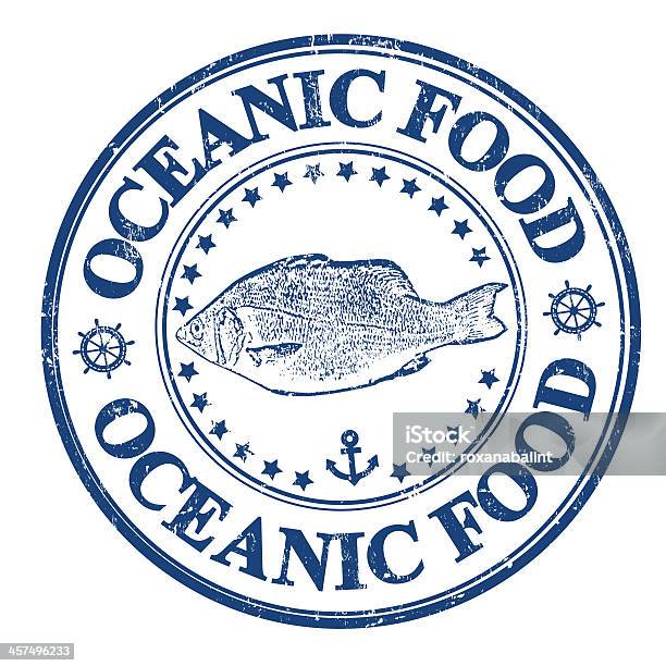Oceanic Food Stamp Stock Illustration - Download Image Now - Animal, Backgrounds, Blue