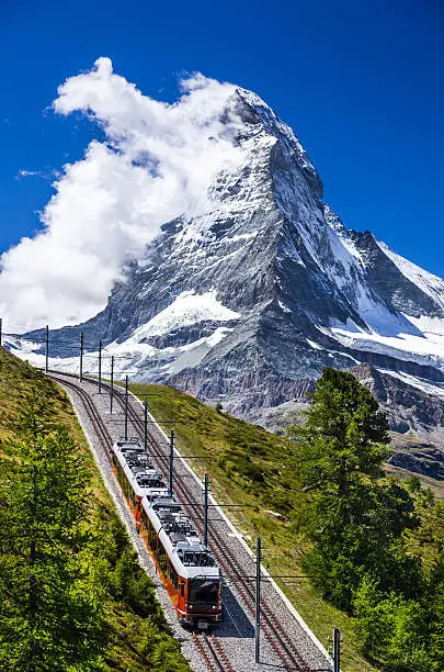 The Gornergratbahn is a 9 km long gauge mountain rack railway, with Abt rack system. It leads from Zermatt (1604 m), up to the Gornergrat (3089 m).