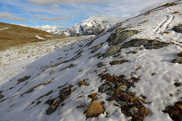 istock Snow on the ground - Stelvio pass Ortler alps, Italy 457511081