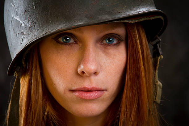 istock Cute Army Girl Closeup 457515123