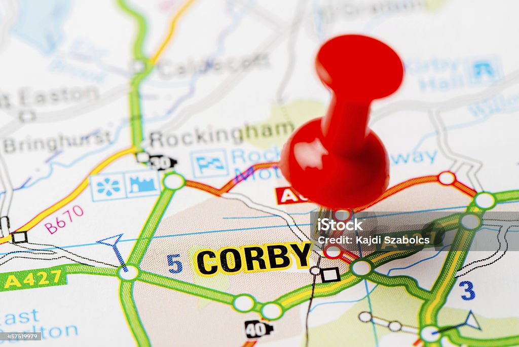 United Kingdom capital cities on map series: Corby Source: "World reference atlas"Source: "World reference atlas" Matt Corby Stock Photo