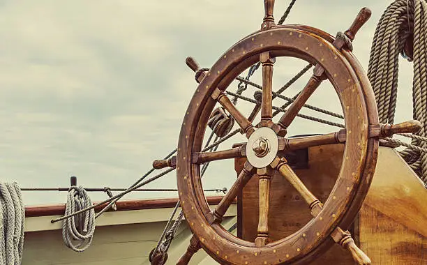 The helm of a tall ship.