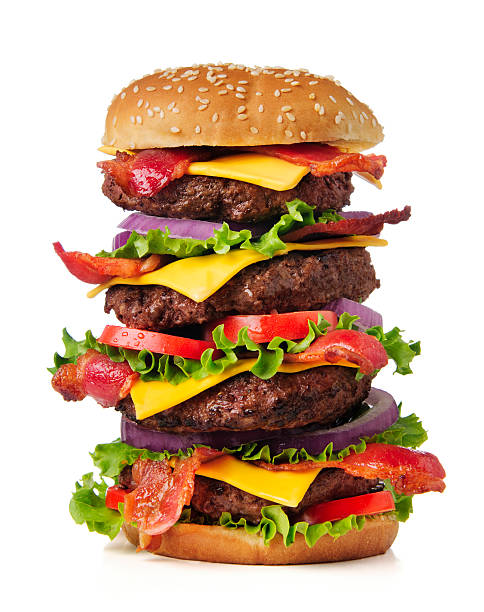 grande cheeseburguer - take out food fast food vertical tomato imagens e fotografias de stock