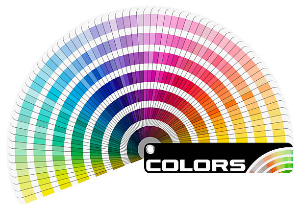 paleta de color de pantone semicírculo - swatch spectrum multi colored document fotografías e imágenes de stock