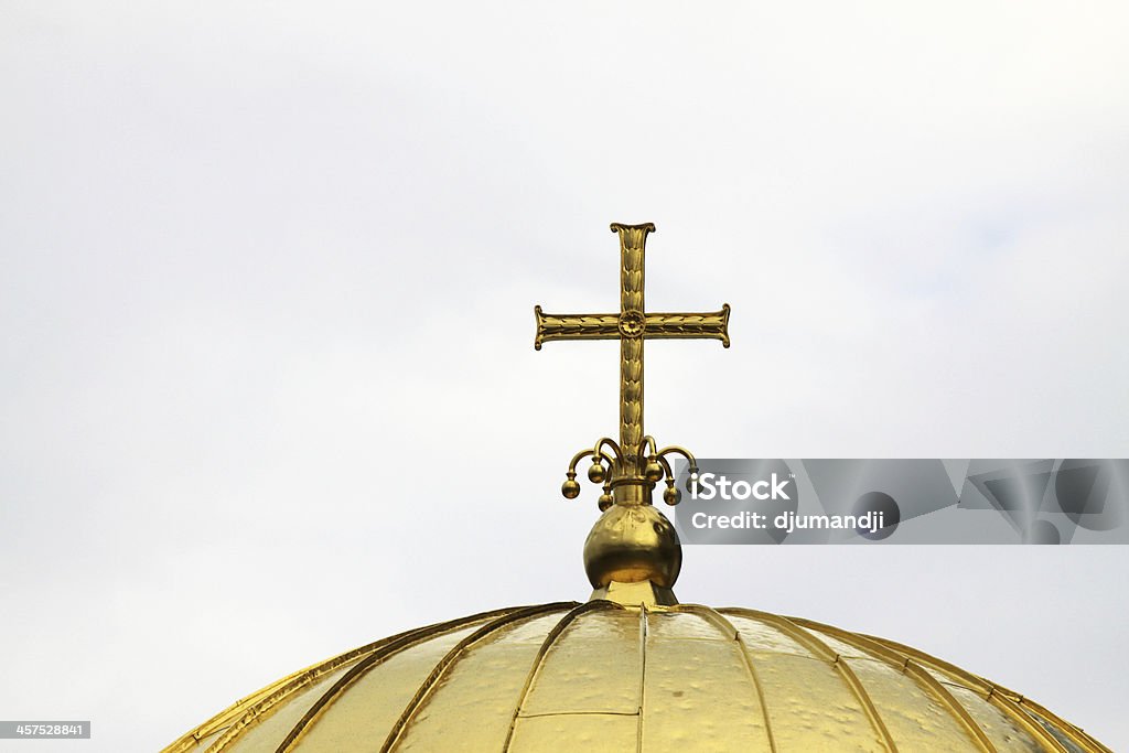 Orthodox gold cross Alexander Nevsky Orthodox church, gold cross, Architecture Stock Photo