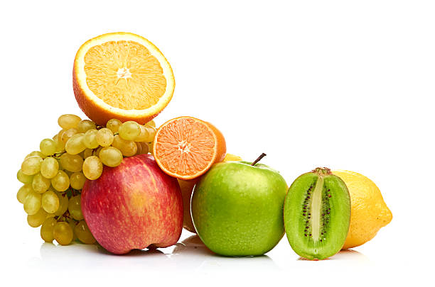 istock Composition with fruits isolated on a white 457530119
