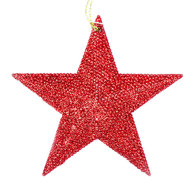 istock Card with Christmas Decorations isolated, Red Star. 457536091