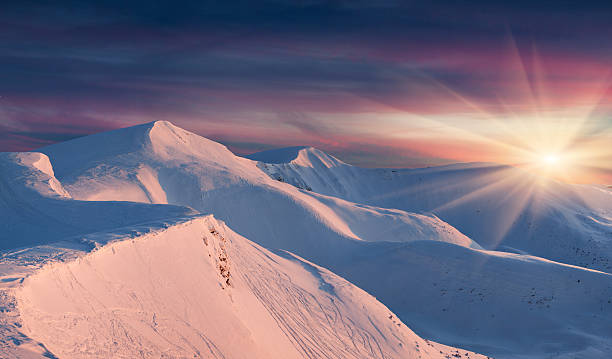 istock Winter landscape in the mountains. Sunrise 457545913