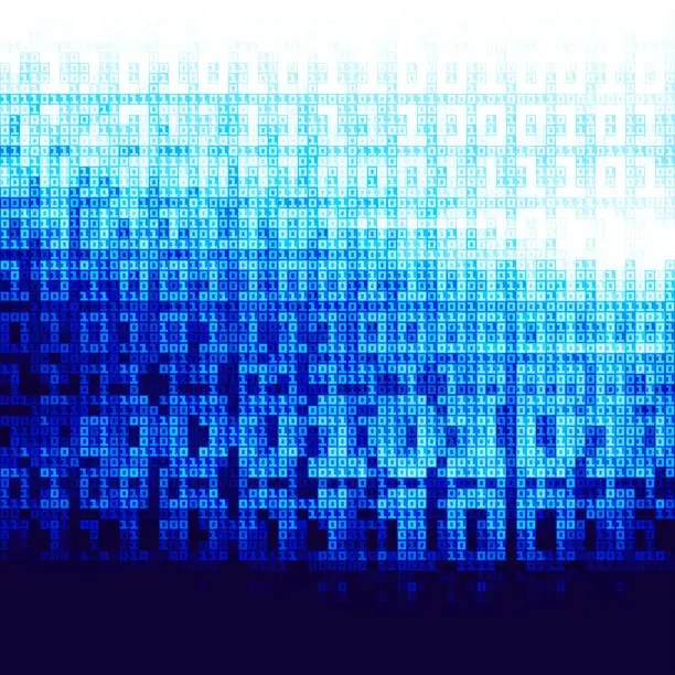 Vector illustration of Binary code background in blue