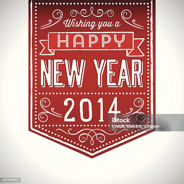 Feliz Ano Novo Fundo De Banner - Arte vetorial de stock e mais imagens de 2014 - 2014, Ano novo, Branco