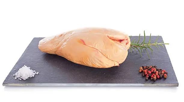 foie gras in front of white background