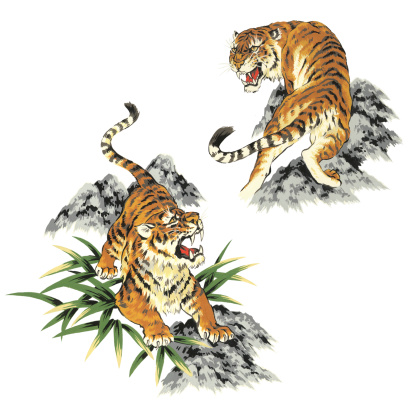 I painted a tiger in Nipponian technique