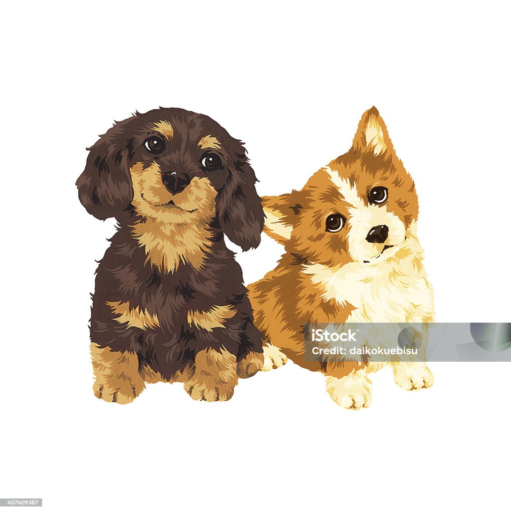 lovely dog I drew a dog with a writing brush, Animal stock illustration