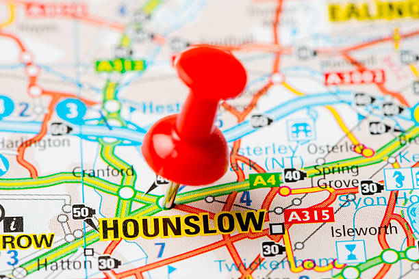 istock United Kingdom capital cities on map series: Hounslow 457664401