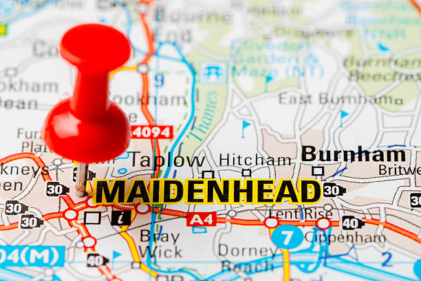 istock United Kingdom capital cities on map series: Maidenhead 457664519