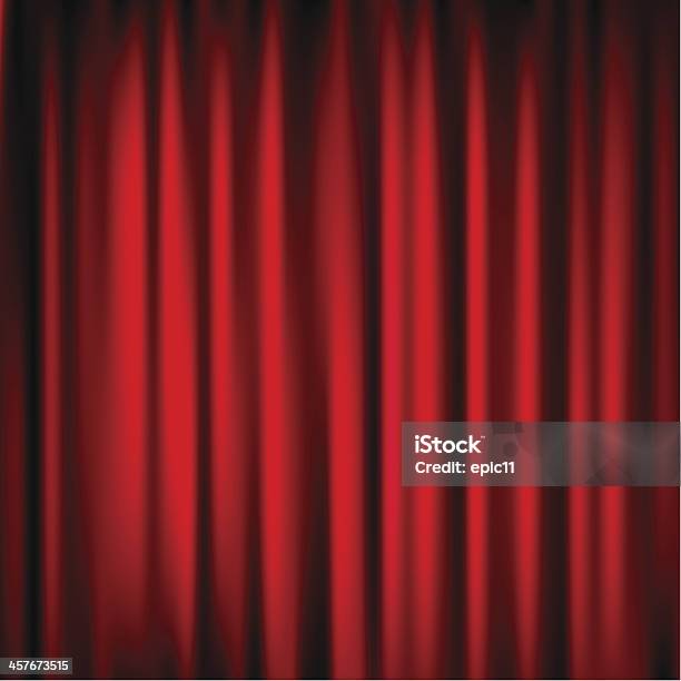 Red Curtain Stock Illustration - Download Image Now - Audience, Backdrop - Artificial Scene, Backgrounds