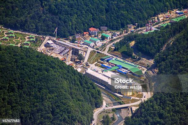 Top View Of Krasnaya Polyana Sochi Russia Stock Photo - Download Image Now - 2014, Connection, Construction Frame