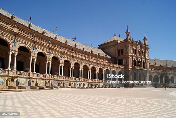 Plaza De España W Sewilli Hiszpania - zdjęcia stockowe i więcej obrazów Andaluzja - Andaluzja, Architektura, Bez ludzi