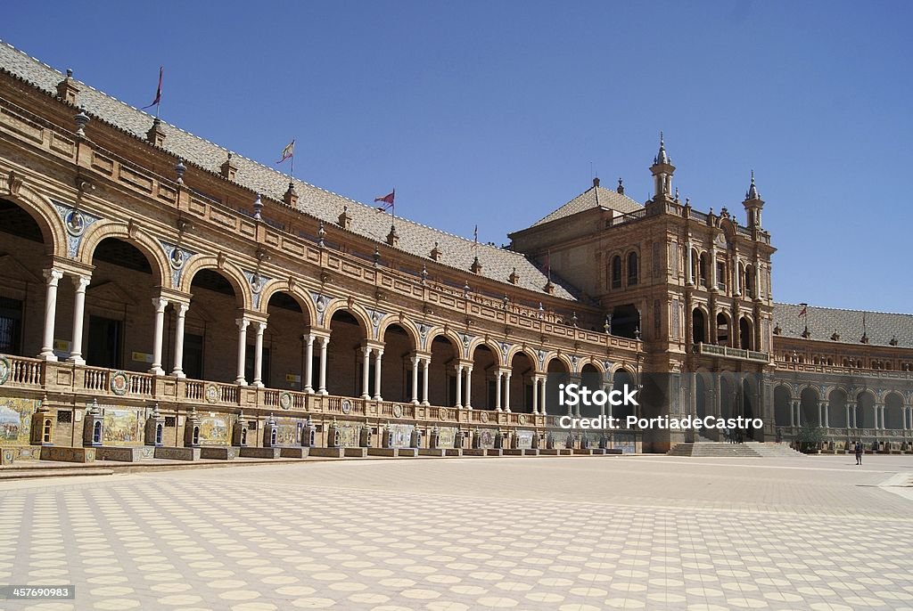 Plaza de España, em Sevilha, Espanha - Foto de stock de Andaluzia royalty-free