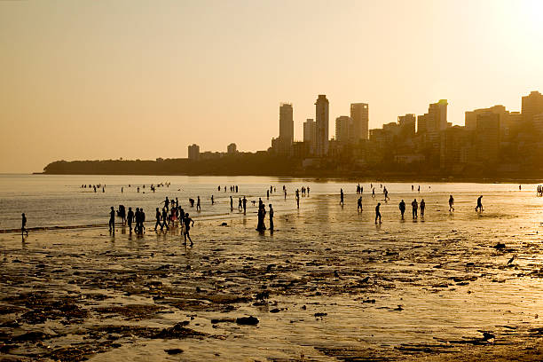istock Chowpatty Beach at sunset, Mumbai, India. 457692997