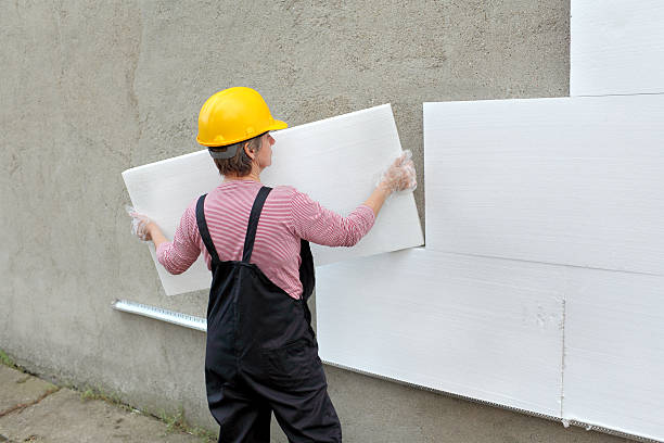 istock Woman wearing hard hat while doing a home renovation  457693669
