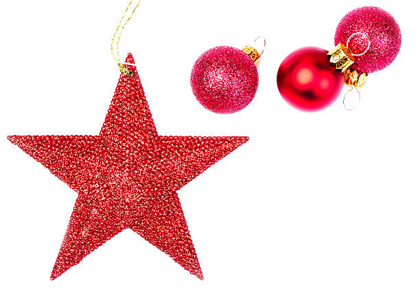 istock Christmas card with festive Decorations isolated on white 457693929