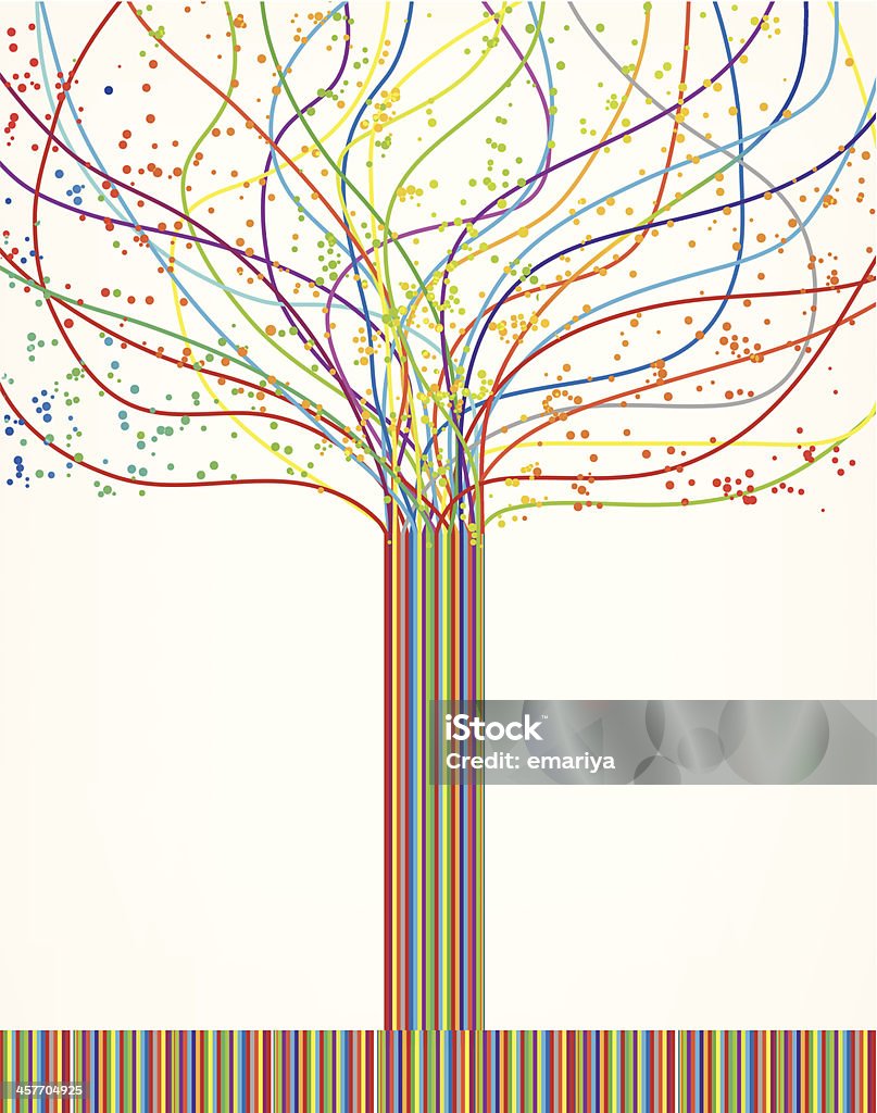 Abstract Tree Line Work Abstract Colorful Tree From Lines Vector Stock Illustration - Download ...