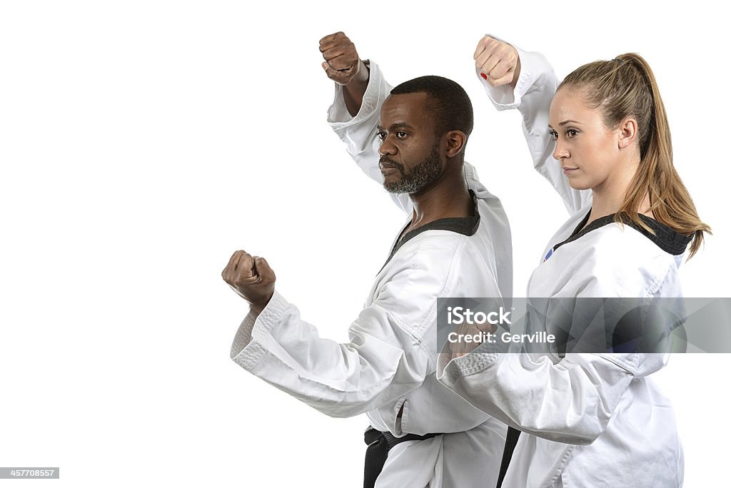 Martial Arts Partners Blocking Stock Photo Download Image Now