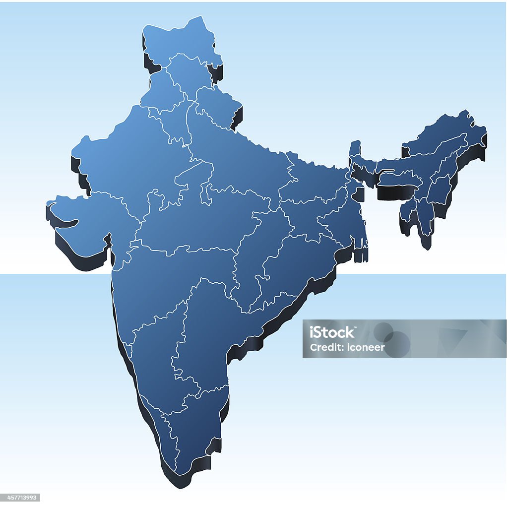 India map 3D - arte vettoriale royalty-free di Asia