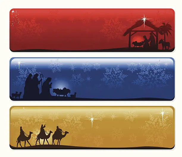 Vector illustration of Nativity story banner
