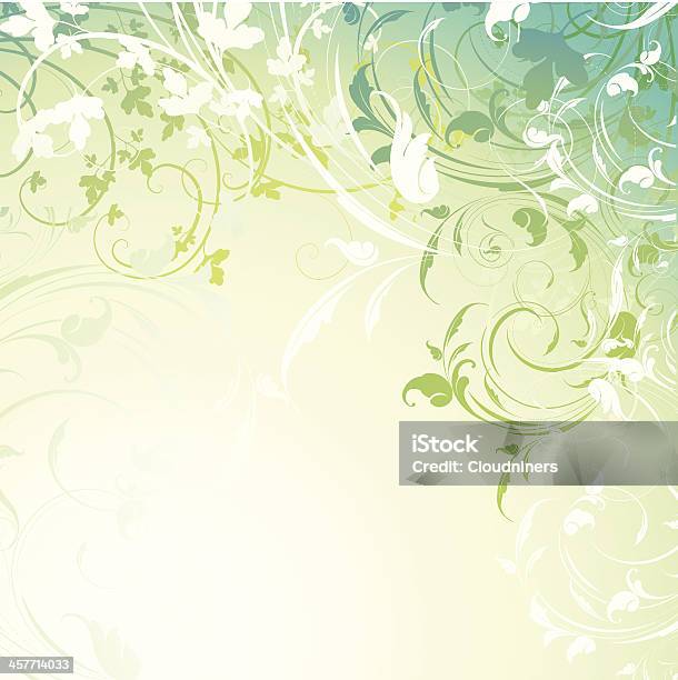 Floral Spring Background Stock Illustration - Download Image Now - Backgrounds, Paisley Pattern, White Color