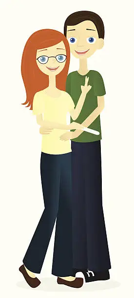 Vector illustration of Hopeful Couple