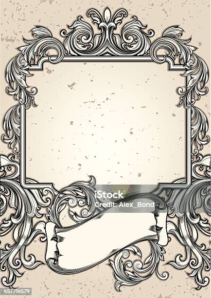Beautiful Scroll Rectangle Frame Frame Scroll Stock Illustration - Download Image Now - Abstract ...