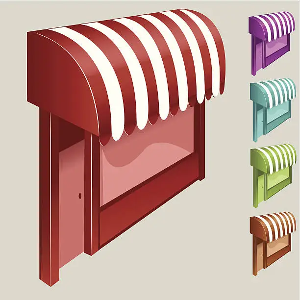 Vector illustration of Awnings