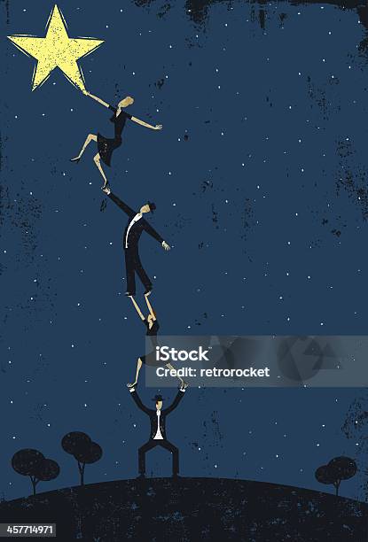 Atteindre Une Étoile Vecteurs libres de droits et plus d'images vectorielles de Forme étoilée - Forme étoilée, Monter, Atteindre