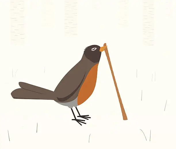 Vector illustration of Early bird gets the worm