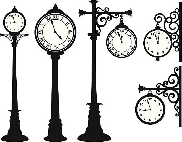 Vector illustration of Street Clock