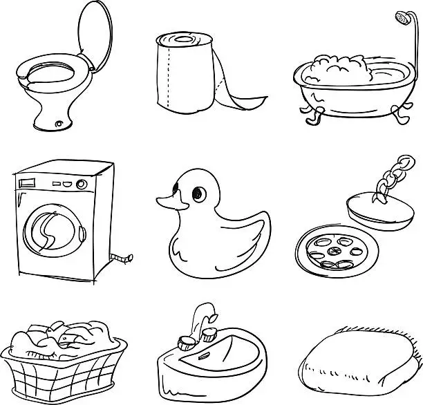 Vector illustration of Bathroom accessory collection